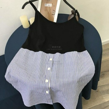 純棉打底疊穿神器背心女百搭寬鬆中長款內搭打底衫假兩件吊帶【倪醬小鋪】