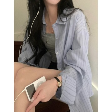 Codibook｜韓國 sugar powder 輕薄寬鬆條紋襯衫［預購］襯衫 女裝