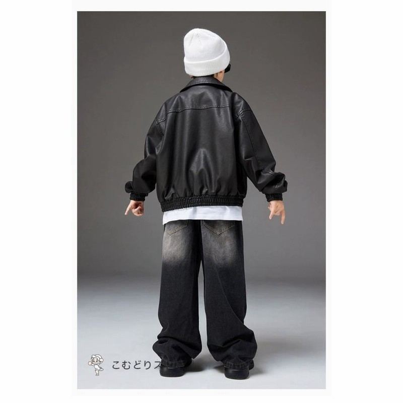 キッズダンス衣装 ジャケット 革ジャン ヒップホップ 衣装