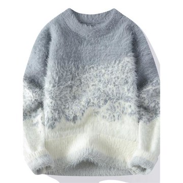 軟糯毛衣男秋冬季水貂絨打底針織衫青少年高中學生加厚保暖線衣服