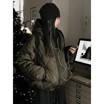 Codibook｜韓國 Loonough 寬鬆連帽抓皺設計保暖外套［預購］羽絨外套 女裝