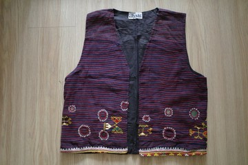 Vintage 印度Rabari拉巴里遊牧民族刺繡布料背心