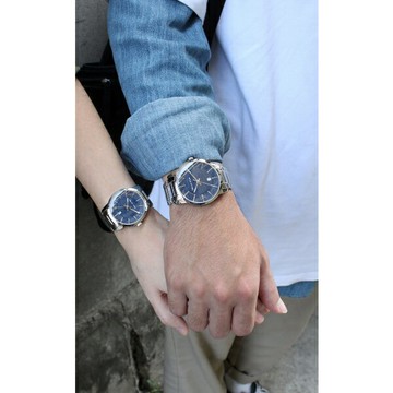 RELAX TIME 文青水波系列 Water wave (RT-86-2L+RT-86-2M) 銀x藍 38+43mm｜情人對錶｜樂天全館特惠中★指定刷卡回饋10%