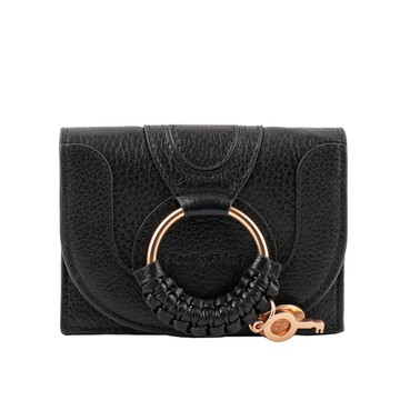 SEE BY CHLOE HANA系列翻蓋附鑰匙圈證件照卡包(黑色) CHS20SP910305001