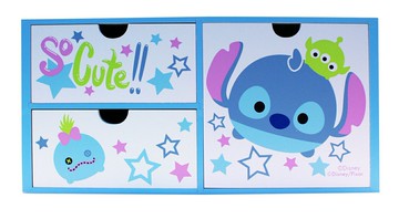 【震撼精品百貨】Stitch 星際寶貝史迪奇 Tsum Tsum 史迪奇橫式三抽收納盒 震撼日式精品百貨