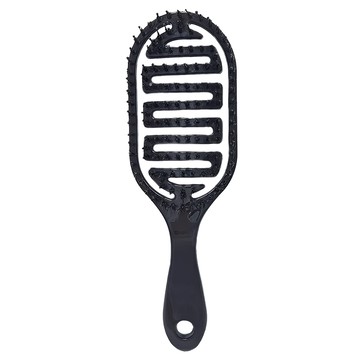 耀眼美人 豬鬃纖維弧度護髮梳 造型頭皮按摩梳 黑色  1支