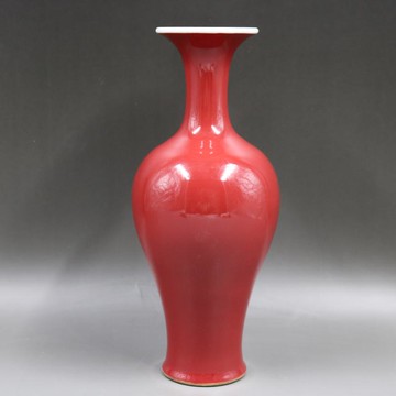 清乾隆胭脂紅釉觀音瓶手工仿古家居裝飾瓷器擺件古董古玩老貨收藏1入