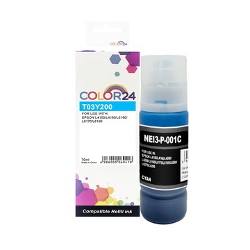 Color24 for EPSON T03Y200/70ml 藍色相容連供墨水適用:Epson L4150/L4160 適用Epson L6170/L6190