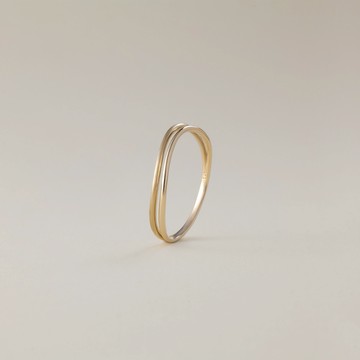 【 ARTE WHITE 】K10 雙層流線戒指