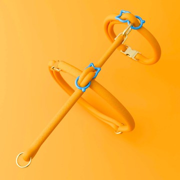 【專為貓咪出行設計】首創圓繩減敏貓胸背帶 - 薑貓橘