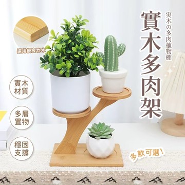 台灣現貨 實木多肉架 桌面小花架  加厚竹木 綠植陳列架收納架 辦公室桌面展示架  多肉展示架  實木多功能花架 多肉架