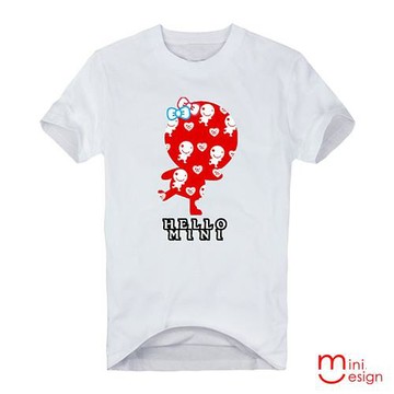 Minidesign-就愛HELLO MINI公仔潮流設計短T 五色
