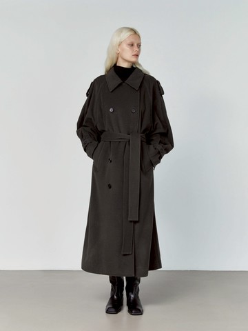 Lloyd Oversized Cashmere Trench Coat_Khaki