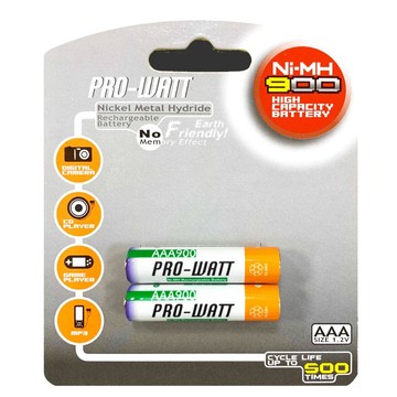 華志PRO-WATT 鎳氫充電電池4號2入 900mAh 1.2V  PW-AAA900