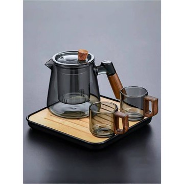 玻璃茶具辦公室喝茶一人飲泡茶專用泡茶壺套裝家用一人用一壺兩杯