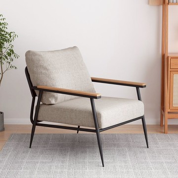 鐵藝單人沙發椅美式復古沙發民宿咖啡廳陽臺會客北歐休閑椅輕奢J-70公司貨