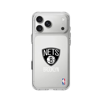 iPhone 17 Pro Max Clear Case（相機按鈕） 透明 - NBA - Logo-布魯克林籃網 Brooklyn Nets - Light
