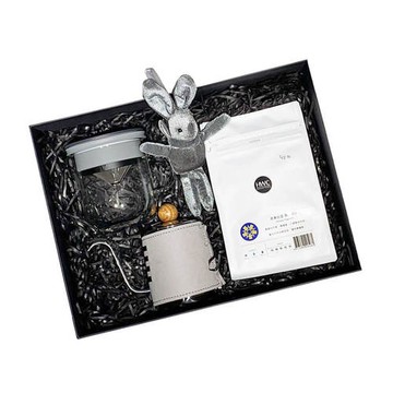 PO:Selected｜丹麥POx黑沃耶加雪菲咖啡禮盒組(手沖壺-灰/咖啡杯350ml-黑灰)