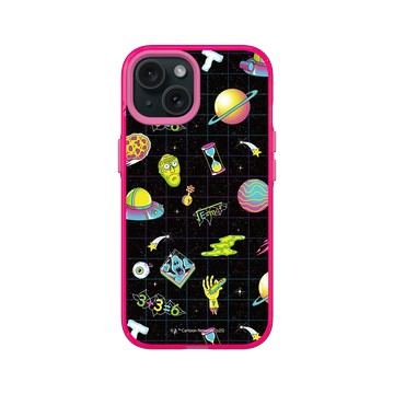 iPhone 15 Clear 粉漾桃 - 瑞克和莫蒂 Rick and Morty - 太空圖鑑
