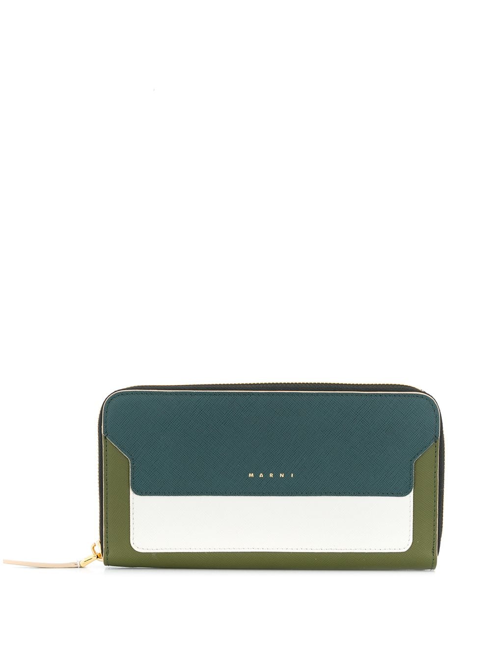 Marni - Saffiano rectangular zip-around wallet - women - Calf Leather - One Size - Green