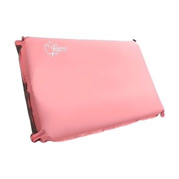 Outdoor Base 3D舒壓自動充氣枕頭 46cmx30cmx12cm  珊瑚粉  1個