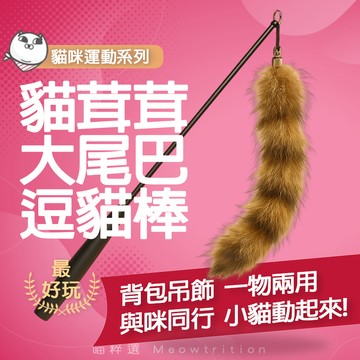逗貓棒 虎斑 狐狸尾巴 吊飾 與咪同行 釣竿 長柄 鈴鐺 釣魚竿 貓咪互動 玩耍 解悶 訓練 耗能 模擬獵物 巨尾巴