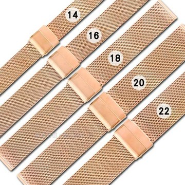 Watchband / DW代用 各品牌通用 附工具 米蘭編織不鏽鋼錶帶 玫瑰金