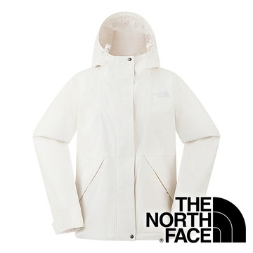 【THE NORTH FACE 美國】女DRYVENT單件式防水連帽外套『沙丘白』NF0A8J6Y 戶外 露營 登山 健行 休閒 時尚 出國 旅遊 防水 連帽外套