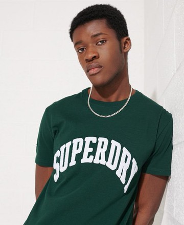 Superdry Men's Varsity Arch Mono T-Shirt Green Size: M