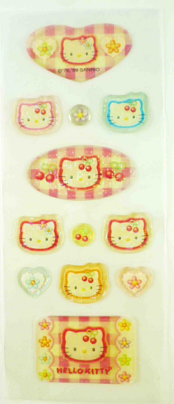 【震撼精品百貨】Hello Kitty 凱蒂貓 KITTY立體貼紙-心櫻桃 震撼日式精品百貨