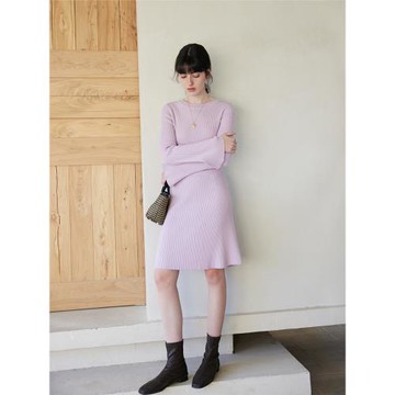 HeyDress長袖高級感針織連衣裙