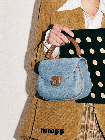 復古牛仔 豬豬中號 GIGI包馬鞍包肩背包hobo包 小眾原創 KUNOGIGI