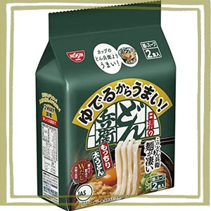 日清食品 ゆでるからうまい! 日清のどん兵衛 もっちり太うどん 2食パック インスタント袋麺 192G×9個