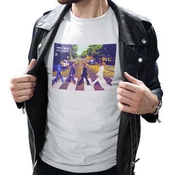 Beatles Abbey Road 中性短袖T恤 白色 JOHN披頭四樂團搖滾音樂祭rock