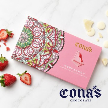 【9折優惠】草莓薄片夾心巧克力(12入/盒)｜iTQi食品米其林2星獎⭐⭐｜Cona’s 妮娜巧克力