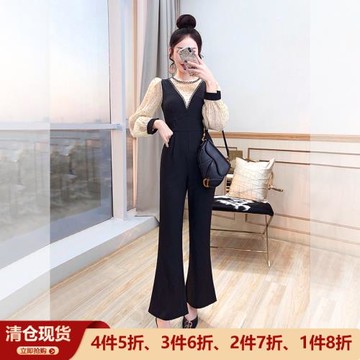 連體褲一體式秋裝2026新款女裝氣質休閑黑色連身褲高貴名媛連衣褲