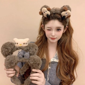 🚀隔日達出 可開統編❤️2026新款可愛掌門狗髮箍毛絨彩色小狗卡通髮卡甜美少女心百搭頭箍
