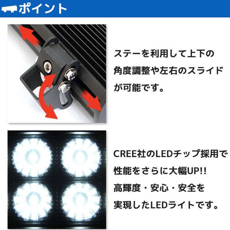 4台 セット led作業灯 led作業灯 24v 120W 船舶用 車用 建築機械用 トラクター 重機 建築機械 の作業灯 led ブラック - 1