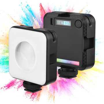 便攜式迷你 RGB LED 視頻燈環境燈帶雙色溫的環境燈 2500K-9000K 可調光亮度 CRI 95+ 冷靴 1/