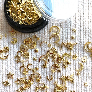 nailshop 星月神話.星星卯釘（美甲卯釘.星星鉚釘.五芒星.月亮.圓柱.圓卯釘）綜合盤、綜合鑽盤、月亮卯釘