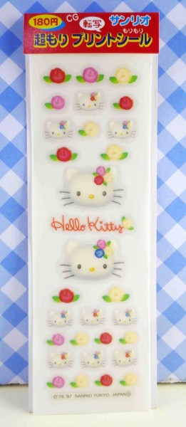 【震撼精品百貨】Hello Kitty 凱蒂貓~KITTY貼紙-轉印貼紙-山茶花(頭)
