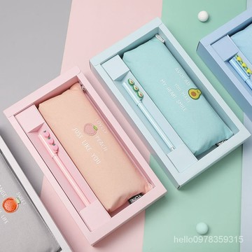 💗台湾热卖💗創意套裝禮盒筆袋學生鉛筆盒女生可愛小清新文具袋男學習用品送人 0J3X