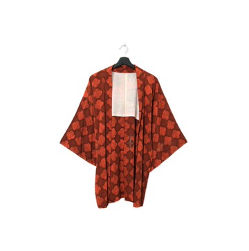 Back to Green-日本帶回羽織 橘紅圖騰 kb-86/vintage kimono