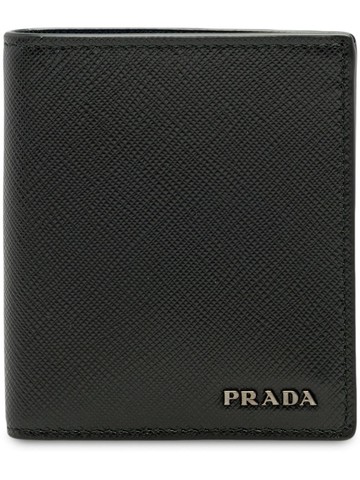 Prada - Saffiano bifold wallet - men - Leather/Metal/Nylon - One Size - Black
