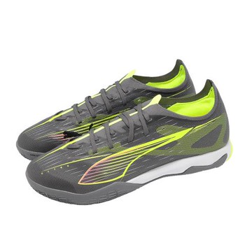Puma 足球鞋 Ultra 5 Match IT 男鞋 灰 黃 室內 水泥地 運動鞋 108346-03