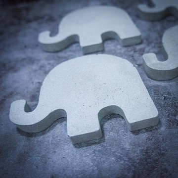 水泥製大象造型杯墊底拖