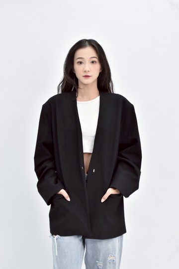 (M) studio doe 西裝長袖黑色外套