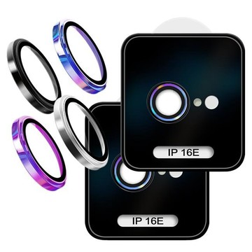 iPhone 鏡頭/按鍵貼 for iPhone 16e 鋁合金鏡頭貼-內凹防破碎版