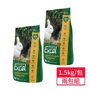 【Burgess 伯爵】成兔飼料奧勒岡葉 1.5KG;兩包組