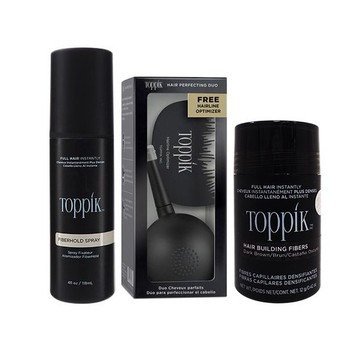 頂豐 Toppik~增髮纖維12g(黑棕色)+專屬定型液+噴頭髮梳組 組合款